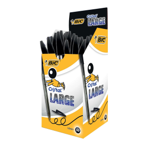 BIC CRISTAL PENNA A SFERA PUNTA LARGE COLORE NERO CONF. 50 PZ.